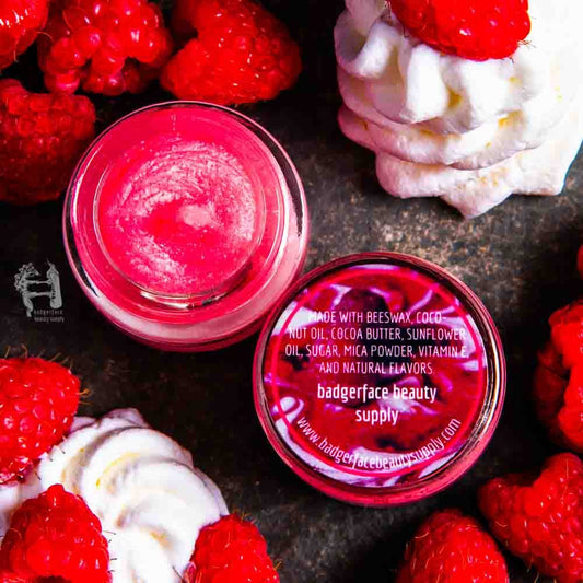Raspberry Lip Scrub and Balm. Sugar Lip Scrub.