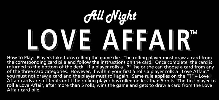 All Night Love Affair- A Sex Game for Couples