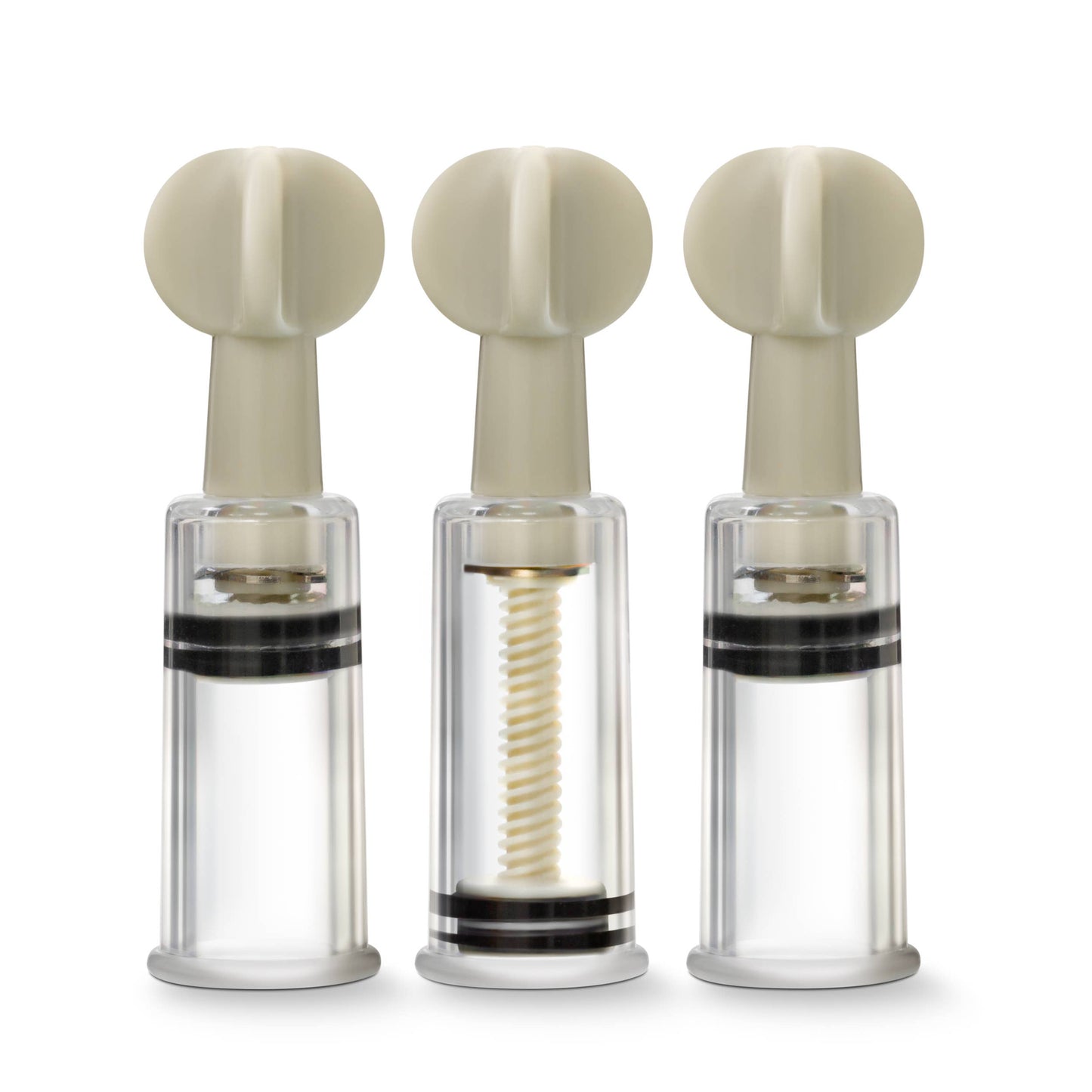 Clitoral And Nipple Twist Suckers - Set of 3 - Clear