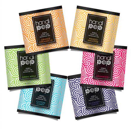Handipop Assorted Flavored Hand Job Massage Gel 100 pc. Tub